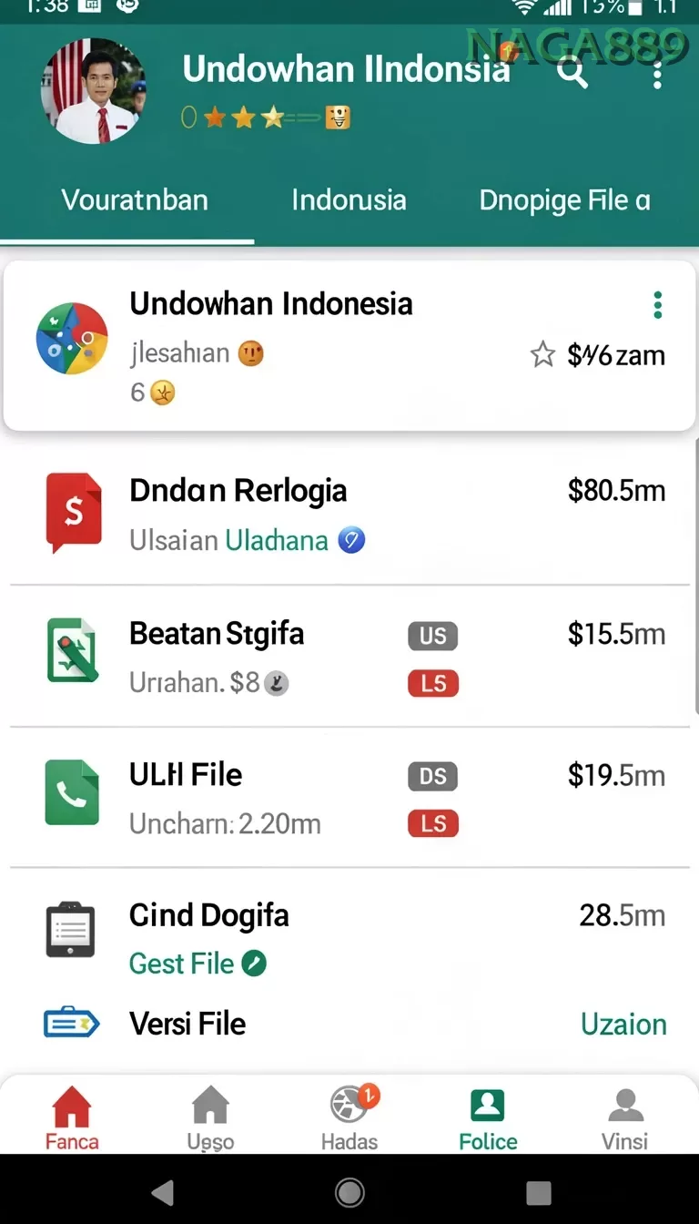 Cuplikan layar GIRANG4D — menu navigasi